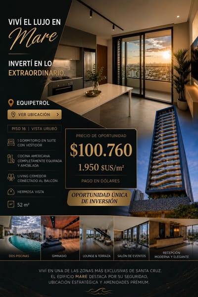 DEPARTAMENTO DE 1 DORMITORIO EN SUITE EN VENTA EN EDIF. MARE