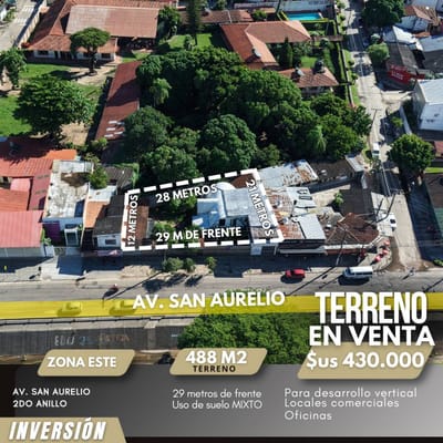 TERRENO EN VENTA, AV. SAN AURELIO