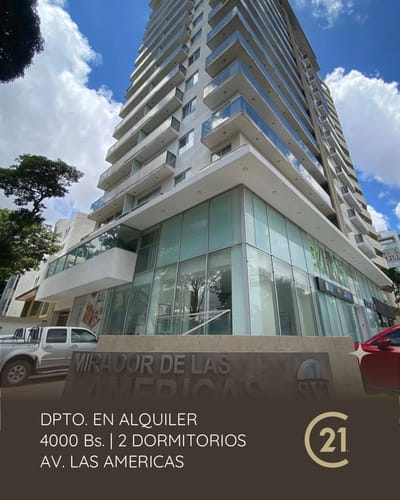 MODERNO Y ELEANTE DEPARTAMENTO EN ALQUILER, AV LAS AMERICAS A SOLO BS 4.000