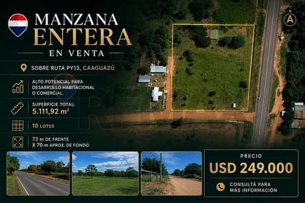 Terreno - Venta - Caaguazú, Caaguazú, Paraguay
