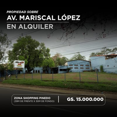 Alquilo terreno en Fernando zona norte sobre Mcal Lopez