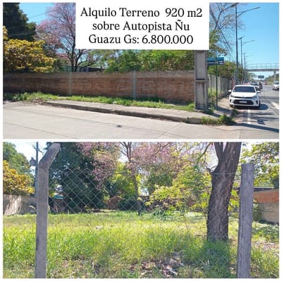 Alquilo terreno sobre autopista Ñu Guazu Zona Colegio Santa Anne