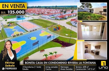 CASA EN VENTA CONDOMINIO LA FONTANA RIVIERA 1