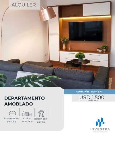  Alquiler • Departamento Amoblado De 2 Habitaciones 