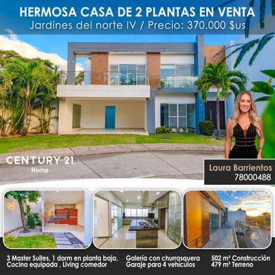 Hermosa Casa En Venta En Condominio Jardines Del Norte IV