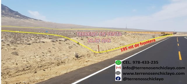  Terreno Industrial de 21.87 Has en Filo de pista Reque-Chiclayo