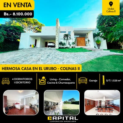Colinas Del Urubó Casa de Ensueño de Dos Plantas En Venta