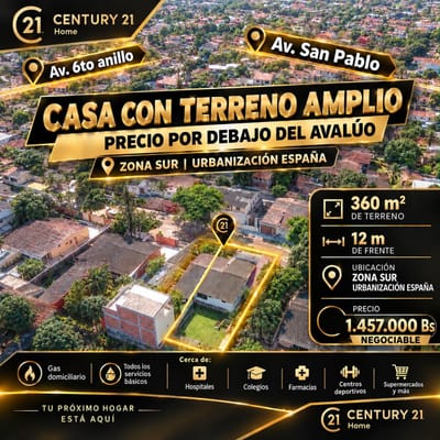 Casa a precio de terreno urbanización españa