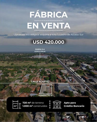  EN VENTA FÁBRICA / DEPÓSITO / SHOWROOM | TRES BOCAS, SAN LORENZO