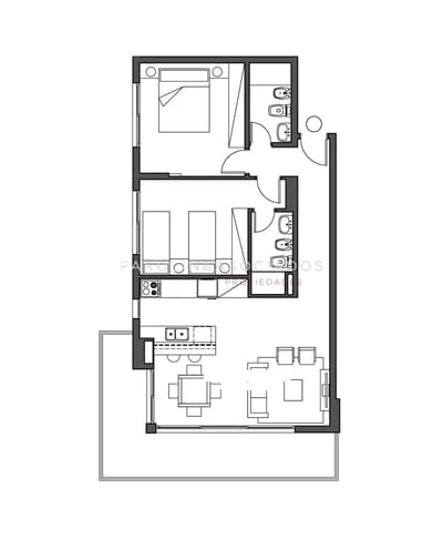 Apartamento en venta de 2 dormitorios en Punta del Este.