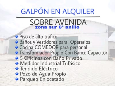 Amplio Galpón sobre Avenida / En Alquiler