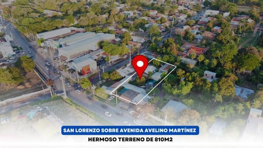 VENDO TERRENO SOBRE AVENIDA AVELINO MARTINEZ ZONA COMERCIAL DE SAN LORENZO 
