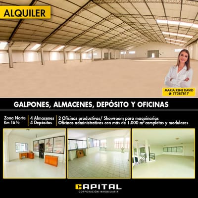 GALPONES, ALMACENES, DEPOSITO Y OFICINAS EN ALQUILER!!