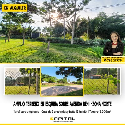 Sobre Av. Beni Alquilo Amplio terreno