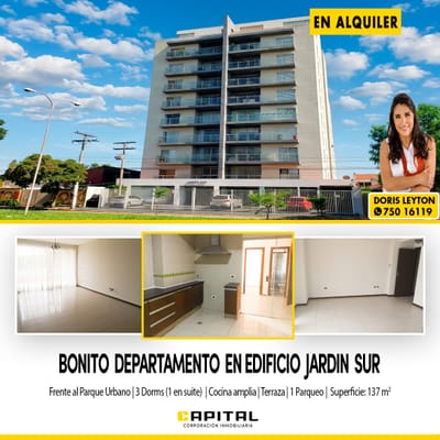 EDIFICIO JARDIN SUR – ALQUILO DEPARTAMENTO