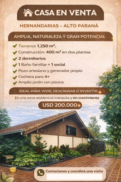 Casa En Hernandarias - Con Gran Terreno