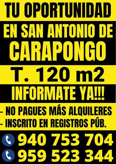 TERRENO EN URB. SAN ANTONIO DE CARAPONGO LURIGANCHO CHOSICA
