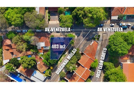 Terreno en esquina de 403 m²