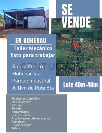 Venta de Depósito / Tinglado en Hohenau, Itapúa