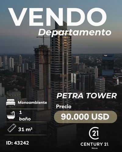 DEPARTAMENTO MONOAMBIENTE EN VENTA – PETRA TOWER