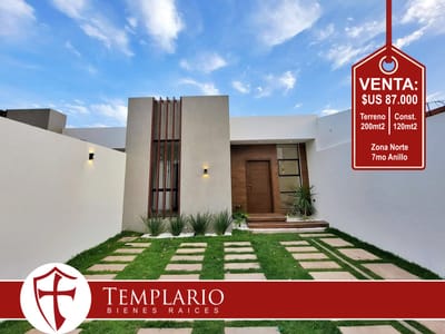 HERMOSA CASA EN VENTA DE 1 PLANTA - AV. BANZER 7MO ANILLO $US 87.000