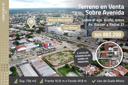 Terreno en venta sobre avenida zona norte