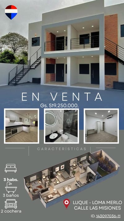 Duplex - Venta - Luque, Paraguay