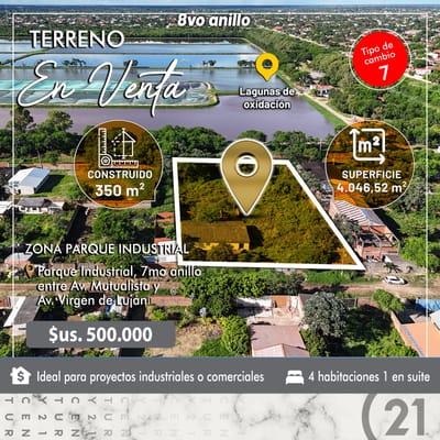 TERRENO EN VENTA – PARQUE INDUSTRIAL (7MO ANILLO)