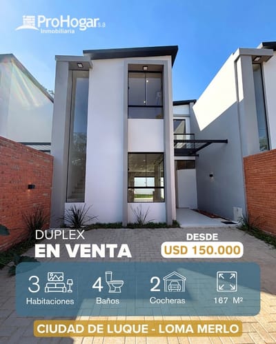 Vendo Duplex De 3 Dormitorios - Loma Merlo. Luque