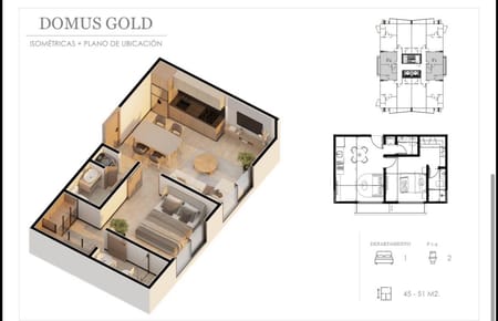 (Pre-Venta) Domus Gold Departamento 1 dormitorio