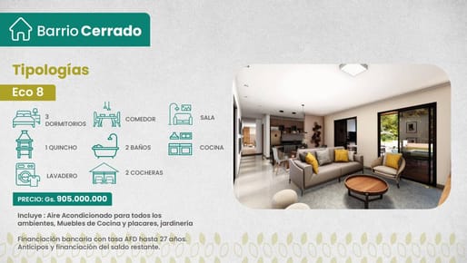 CASA TIPO DUPLEX- BARRIO CERRADO LUQUE