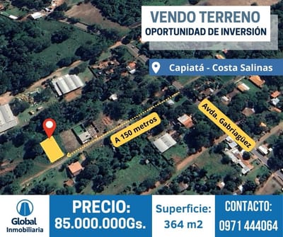 VENDO TERRENO EN CAPIATÁ - COSTA SALINAS