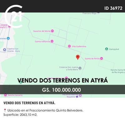 VENDO DOS TERRENOS EN ATYRÁ