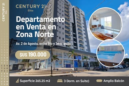 DEPARTAMENTO EN VENTA DE 3 DORMITORIOS ZONA NORTE