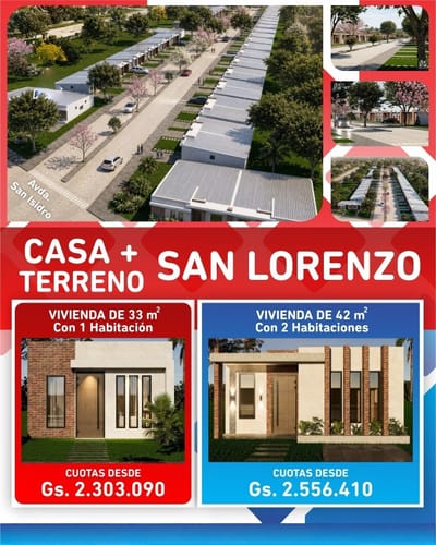 EN VENTA CASAS + TERRENO EN SAN LORENZO