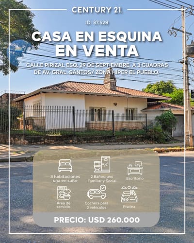 Vendo Casa En Barrio Sobre Pirizal Asu- Lambare 