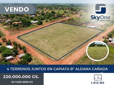 "Terrenazo de 1.612m² en Capiatá - ¡Apto Crédito Bancario!"