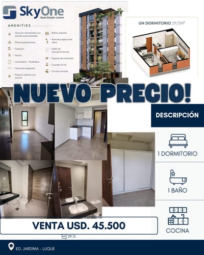  VENTA DEPARTAMENTO 1 DORMITORIO  LUQUE 