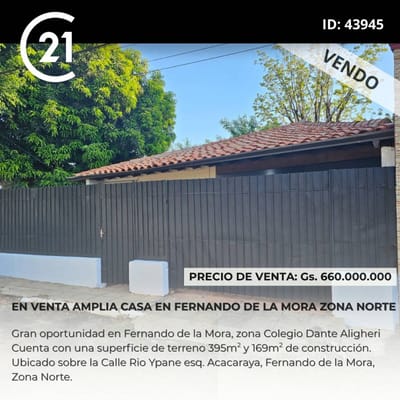 Vendo casa en Fernando de la Mora zona norte