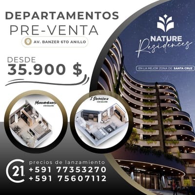 DEPARTAMENTOS EN PRE VENTA EN LA MEJOR ZONA DE SANTA CRUZ