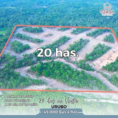 Terreno en venta en el Urubo, 20 hectareas