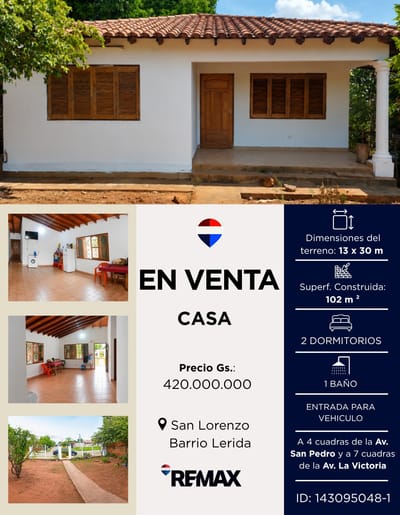 VENDO CASA EN SAN LORENZO 