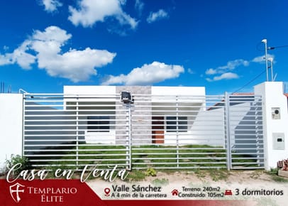Casa a estrenar en urbanización valle Sánchez 