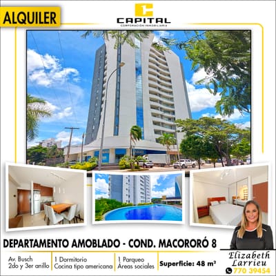 Departamento amoblada en alquiler zona norte 