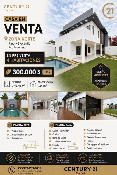 CASA EN PREVENTA DE 4 DORMITORIOS 
