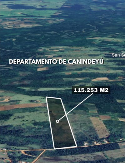 Vendo Terreno De 11 Hectáreas Y 5235 M2 En Canindeyú 