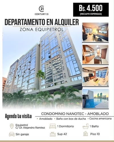 DEPARTAMENTO DE 1 DORMITORIO EN ALQUILER - NANOTEC
