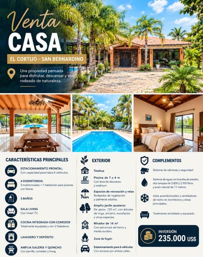 *VENTA – CASA - EL CORTIJO- SAN BERNARDINO*