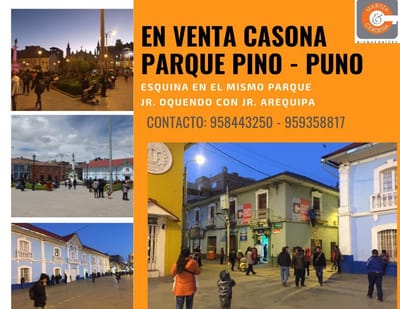 Casona en Puno, Esquina en Parque Pino, Ideal Para Inversionistas, Empresarios