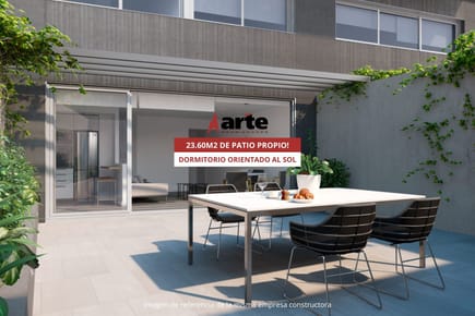 Venta de apartamento de 1 dormitorio en cordón con 23,60m2 de patio propio!